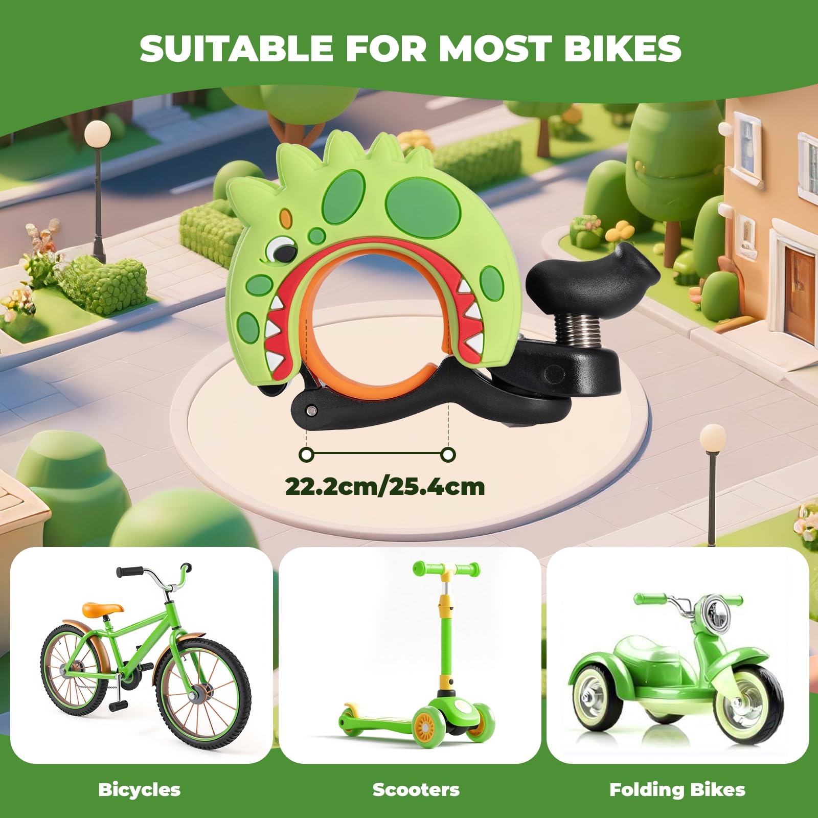 ROCKBROS Bike Bell Aluminum Alloy Bicycle Bell Mountain Bike Bells for Kids Adults with Loud Sound and Fit for 0.87-1in/22-25.4mm Bicycle Handlebars - Image 4