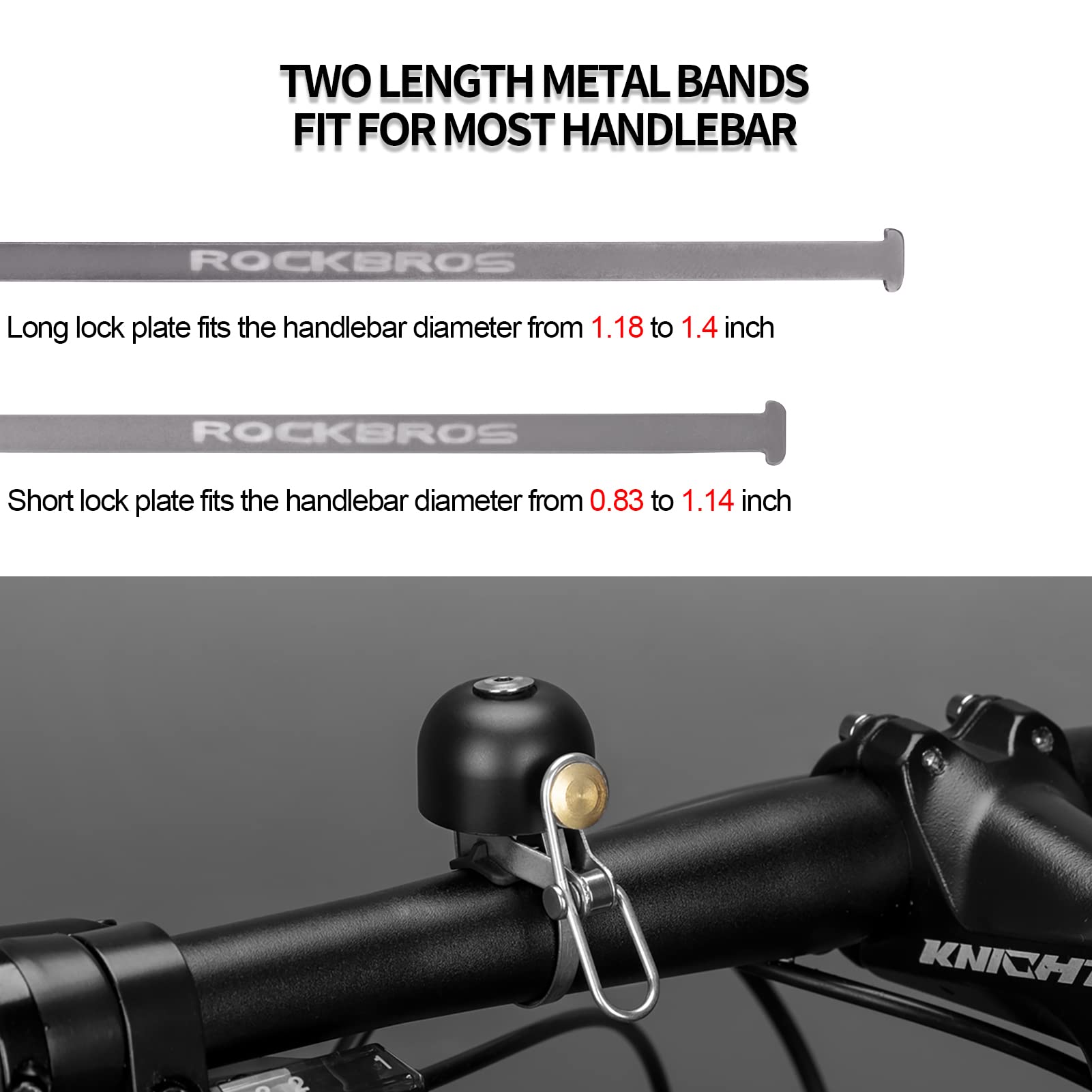 ROCKBROS Bike Bell Classic Bicycle Bell for Bike Ring Bell with Loud Sound Bells for Road Mountain Bike Handlebars Adults - Image 4