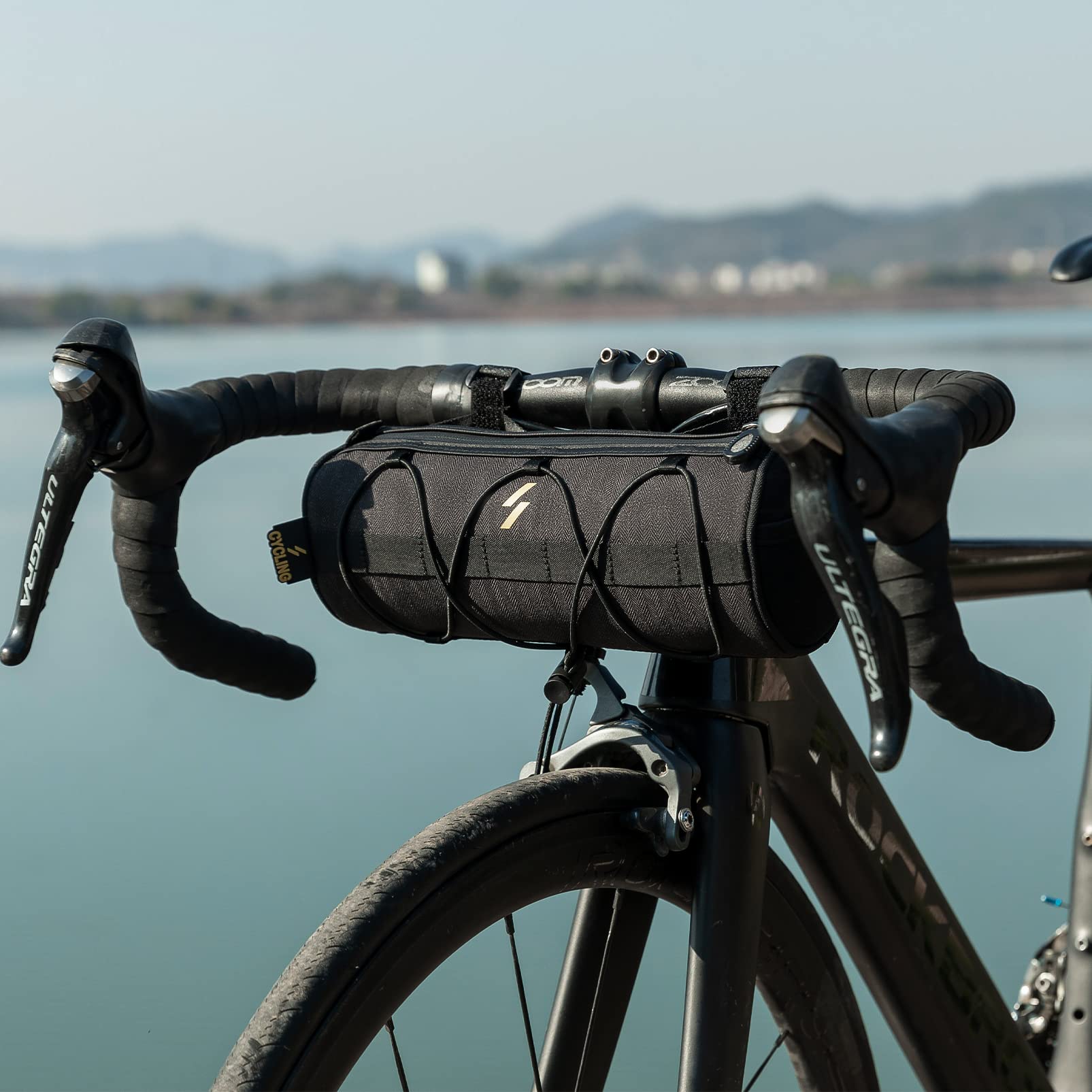 ROCKBROS Bike Handlebar Bag Small Bicycle Handle Bar Bag Handy Front Bike Bags Handlebar Storage Pouch Pack with Shoulder Strap Little Mountain Road Bike Barrel Bag - Image 6