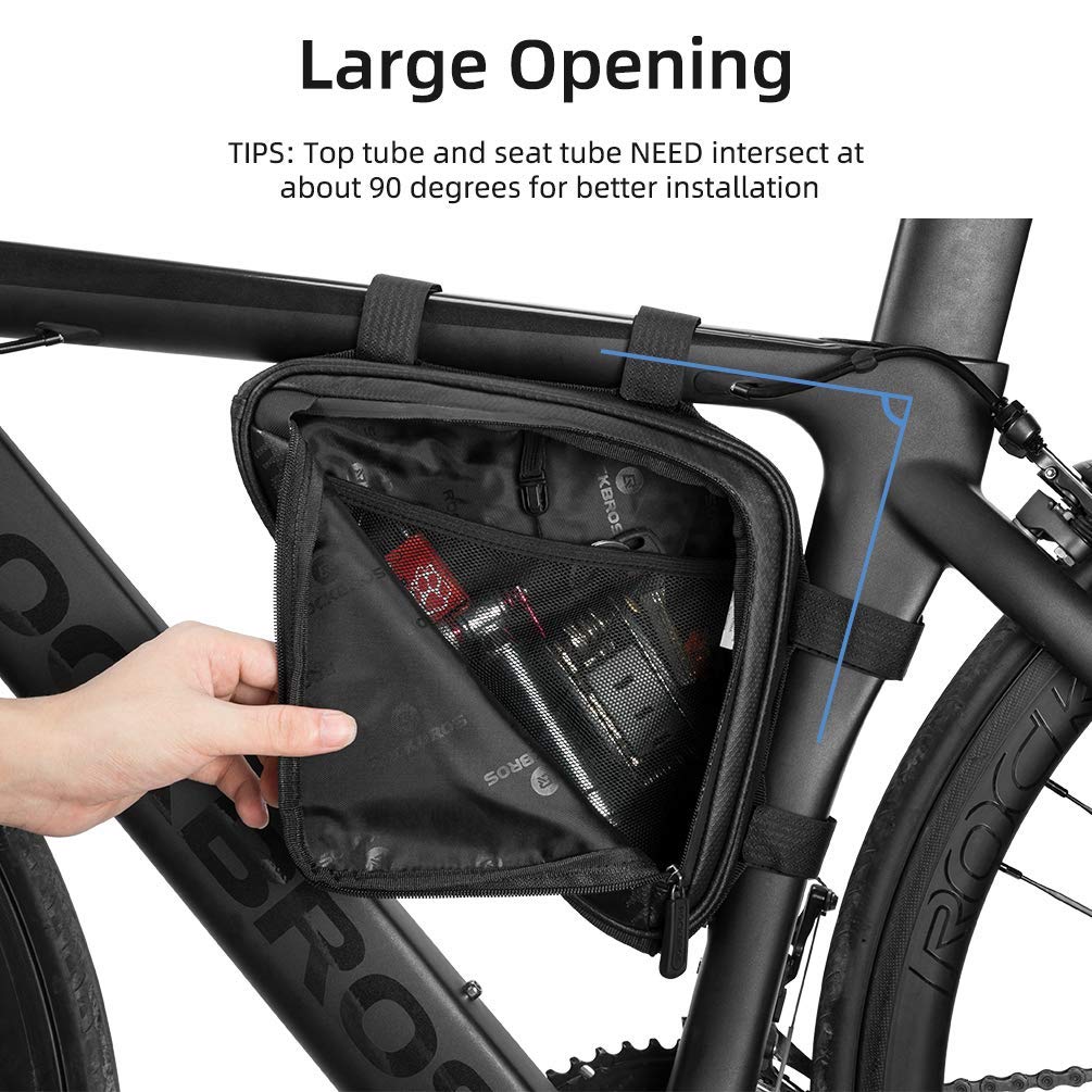 ROCKBROS Bike Triangle Frame Bag, Bike Triangle Bag, with Two Side Pockets, 1.5L - Image 3