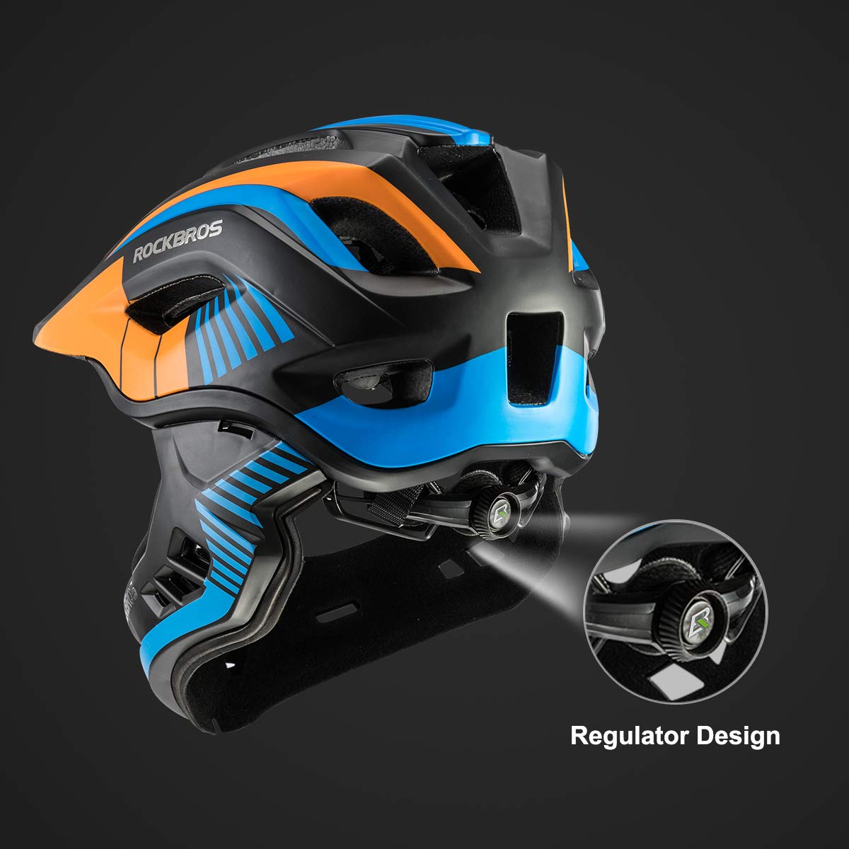 ROCKBROS Kids Full Face Helmet Kids Bike Helmets Lightweight Toddler Mountain Bike Helmet Detachable for MTB BMX Skating Cycling Scooter Safety Bicycle Helmets for Youth Child Boys Girls Ages 3-16 - Image 4